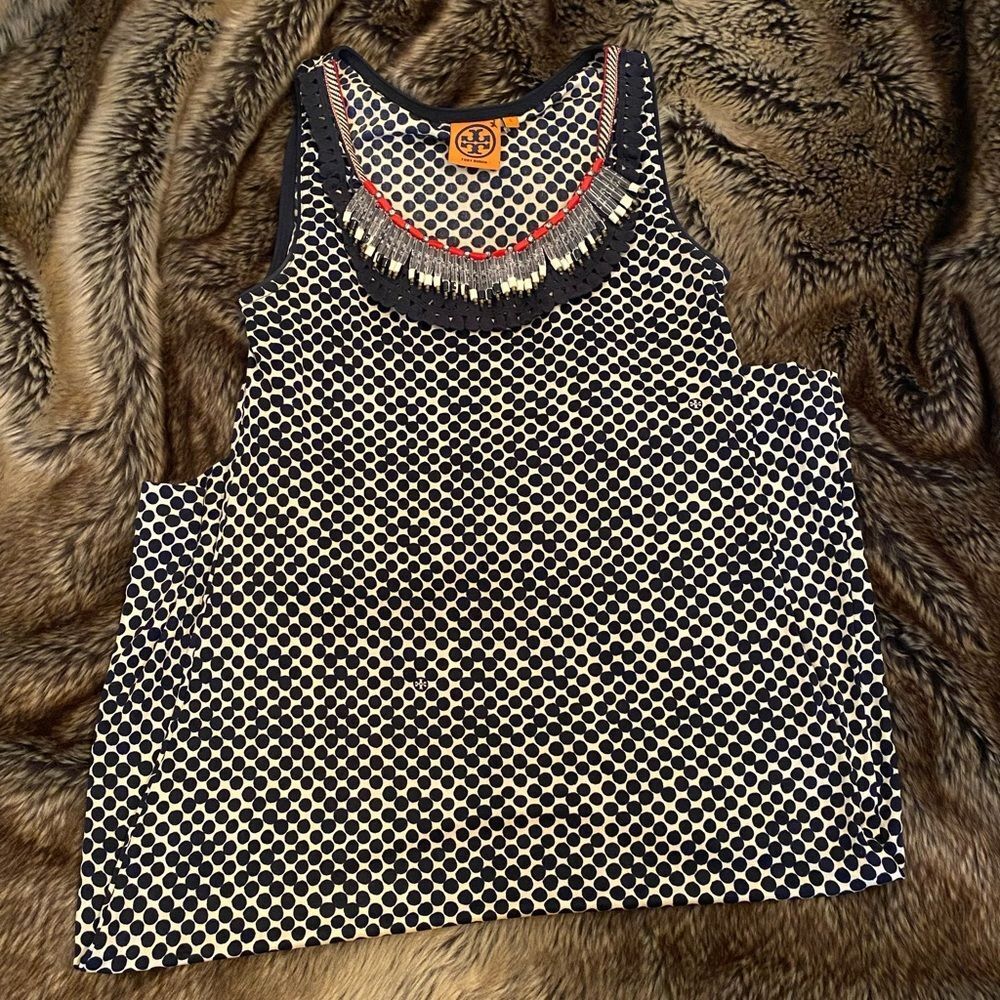 Tory Burch Sleeveless Polka Dot Dress - Picture 5 of 7
